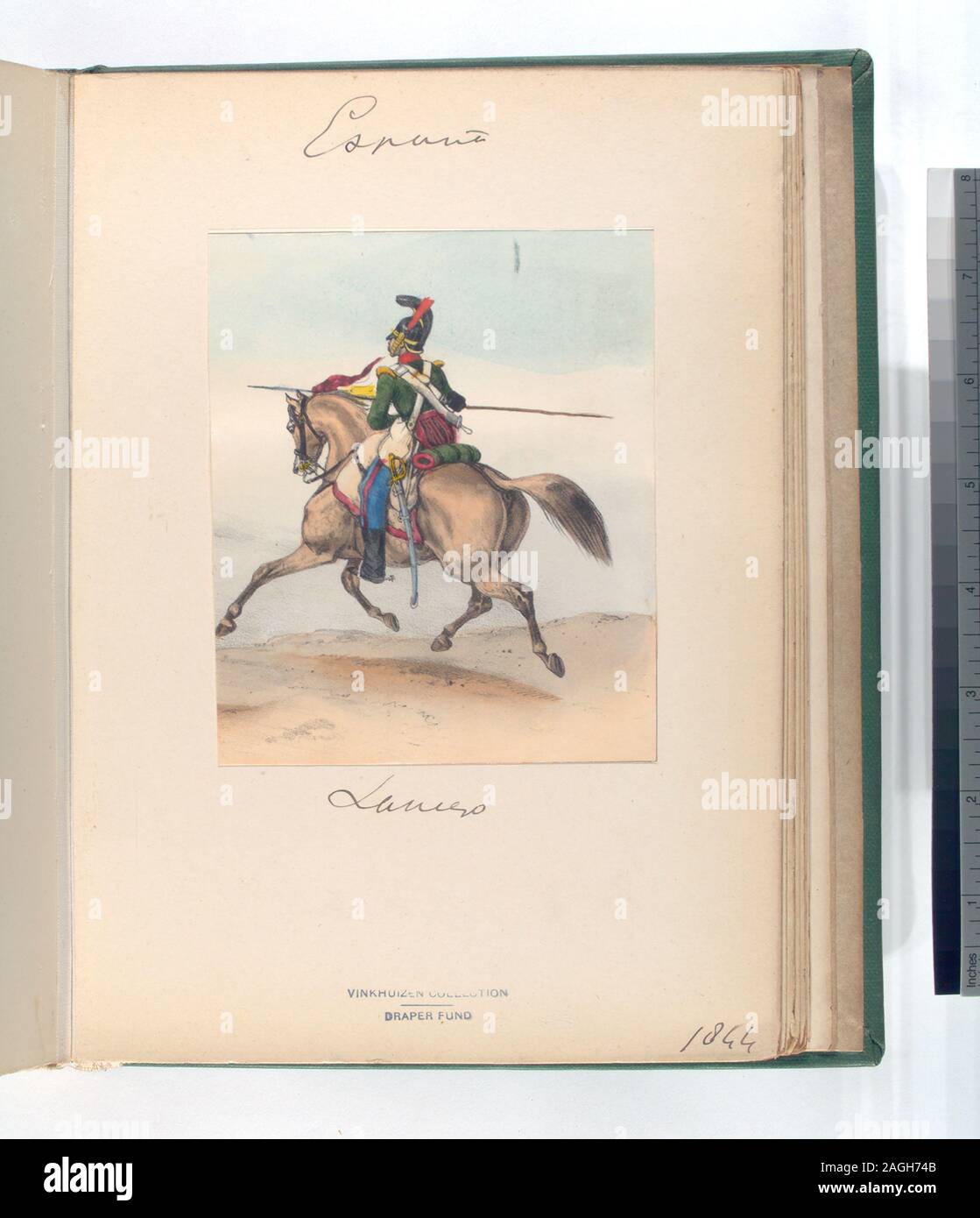 Fondo de la trilladora; Lancero. 1844 Foto de stock