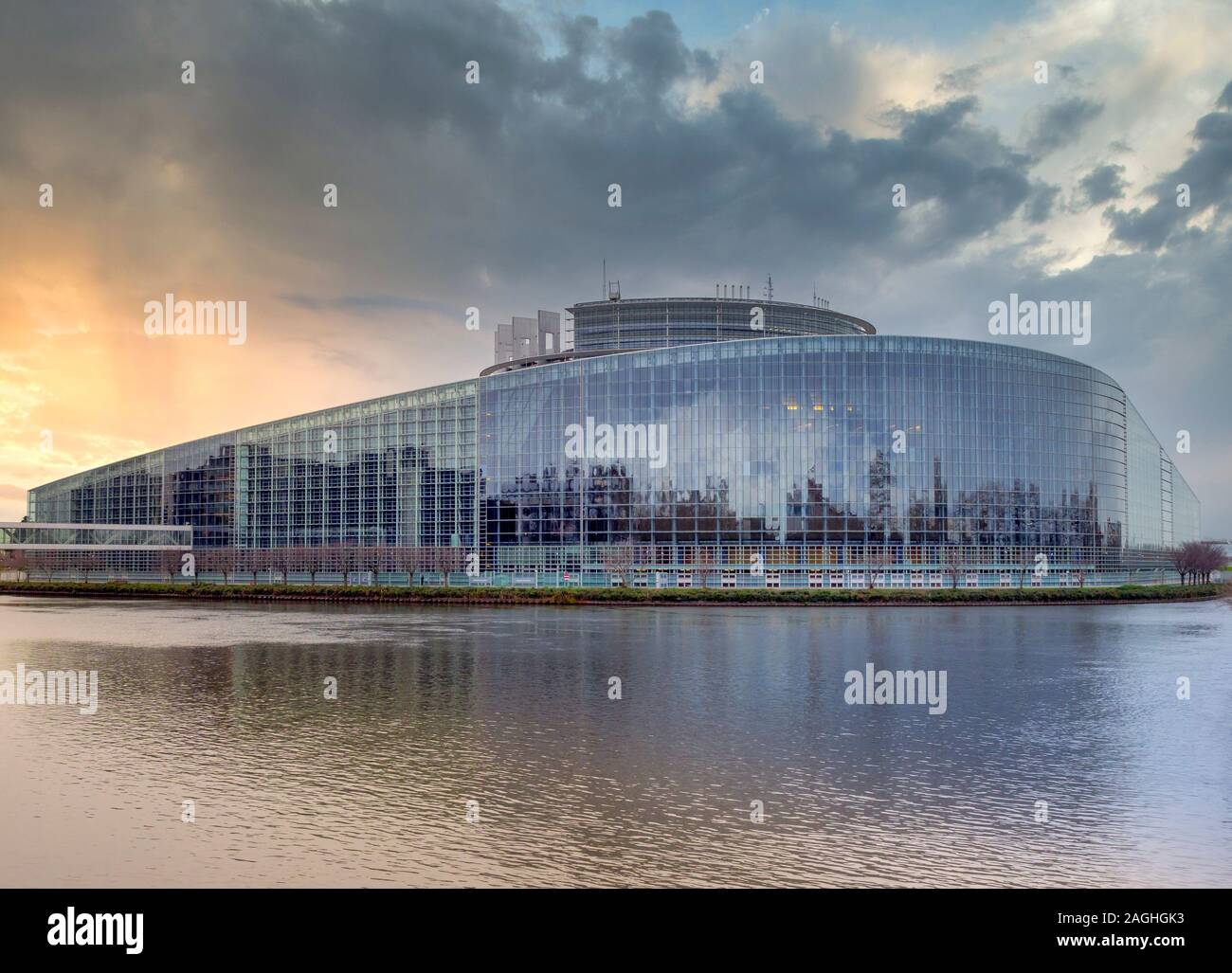 El Parlamento Europeo en Estrasburgo, Alsacia, Francia, Europa Foto de stock