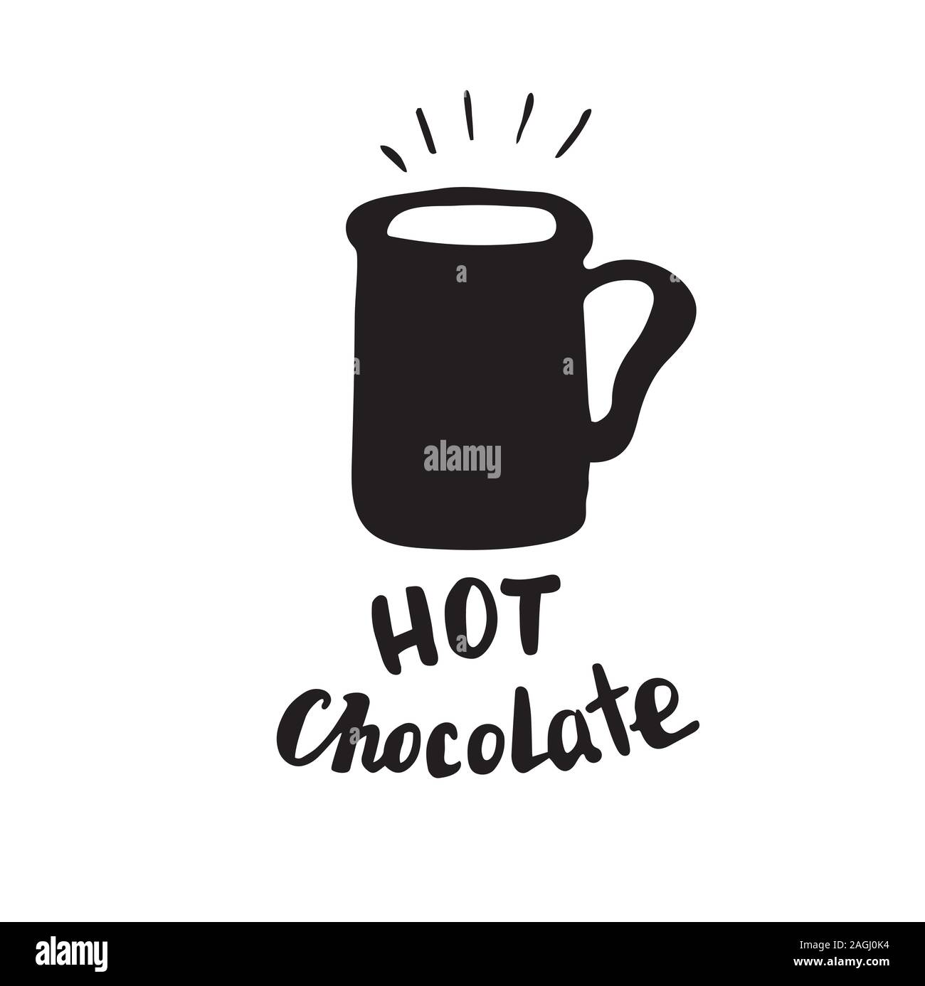 La cotización caligráfico taza de chocolate caliente con vector Imagen  Vector de stock - Alamy