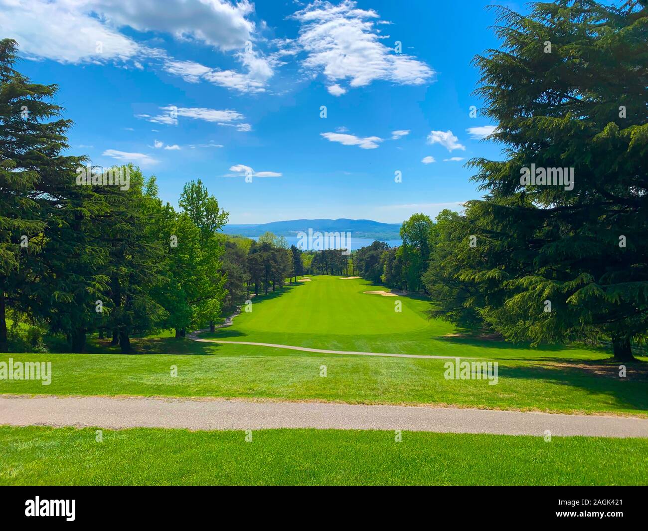Campo de Golf de Varese, en Lombardía, Italia. Foto de stock