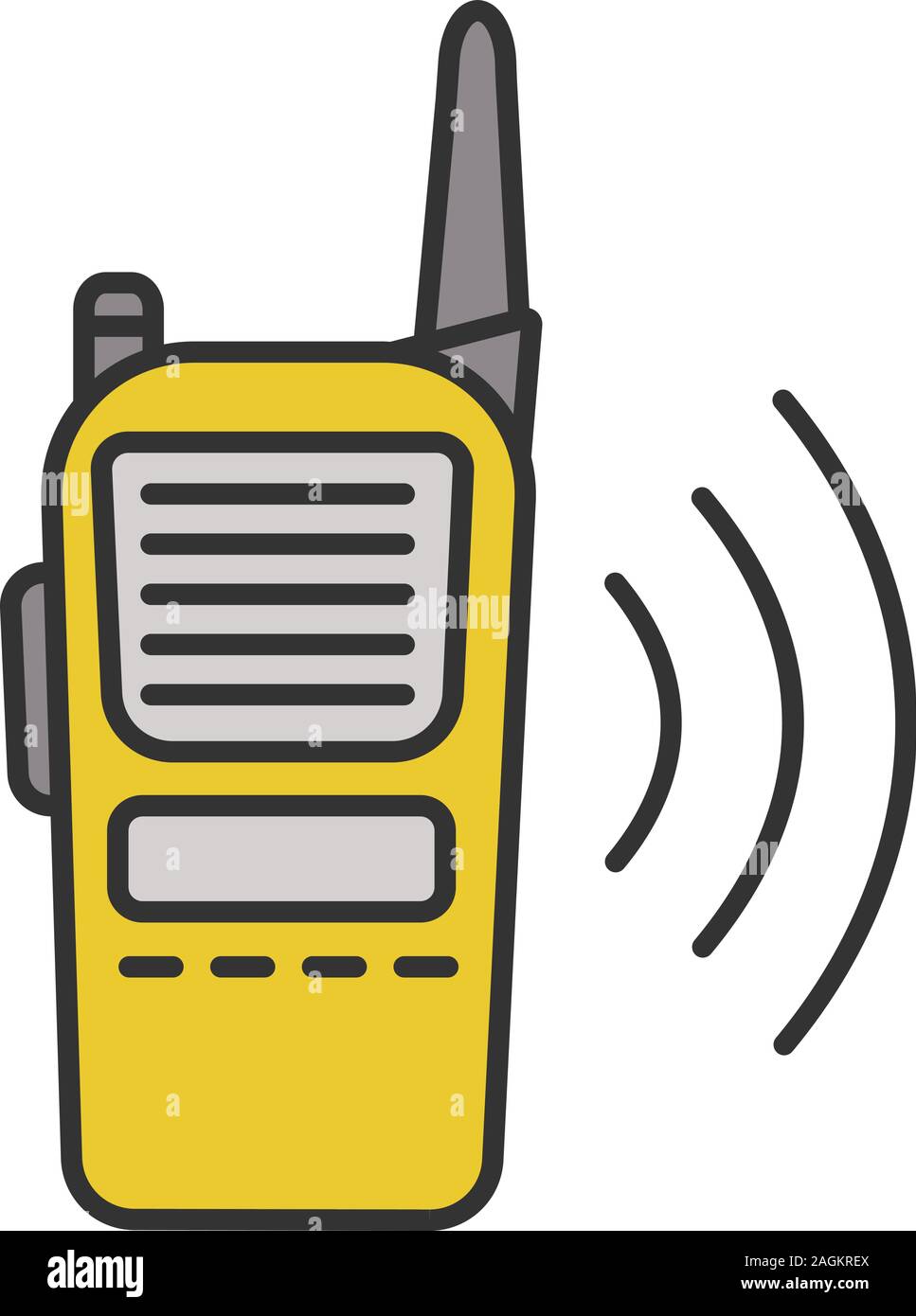 El icono color de walkie talkie. Radio de la policía. Ilustración vectorial  aislado Imagen Vector de stock - Alamy