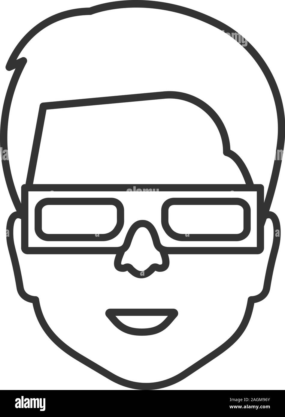 espiritual combinar romano Hombre con gafas 3D polarizadas icono lineal. Ilustración de línea delgada. Gafas  anaglíficas. Símbolo de contorno. Vector esquema aislado Imagen Vector de  stock - Alamy