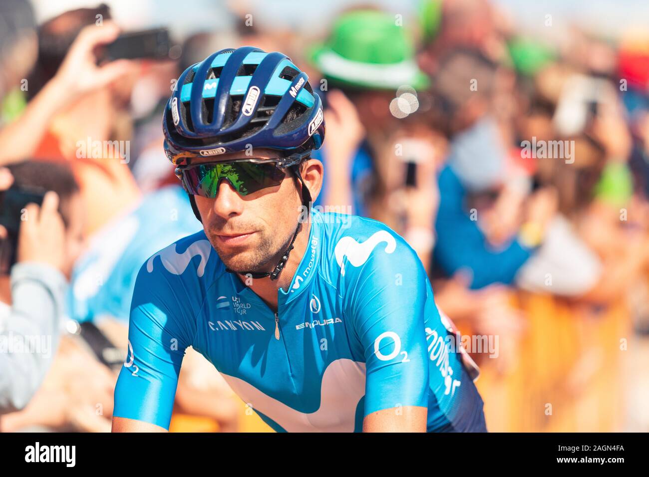 San Vicente de la Spain-September 2019: Nelson ciclista del Movistar Team durante la etapa 14 de la Vuelta a España Fotografía de stock -