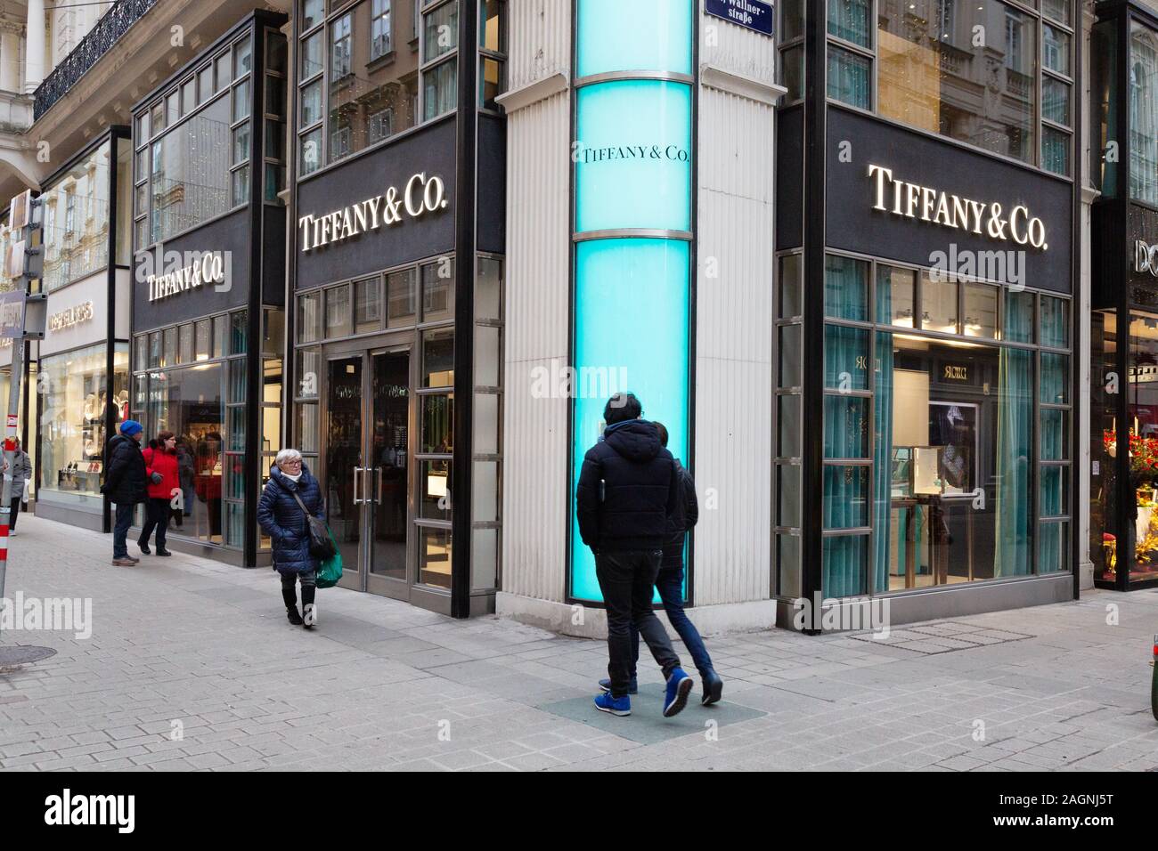 Tiffany & Co store, Kohlmarkt, Viena Austria Foto de stock
