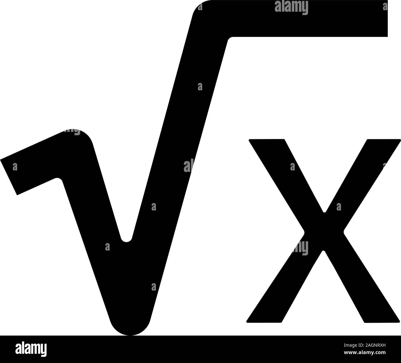 Raiz Cuadrada De X Glifo Icono Expresion Matematica Simbolo De Silueta El Espacio Negativo Vector Ilustracion Aislada Imagen Vector De Stock Alamy