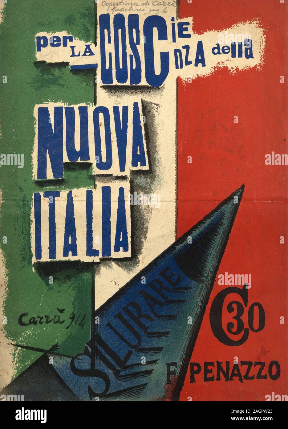Portada de 'Per coscienza della Nuova Italia'. Museo: Colección privada.  Autor: Carlo Carra Fotografía de stock - Alamy