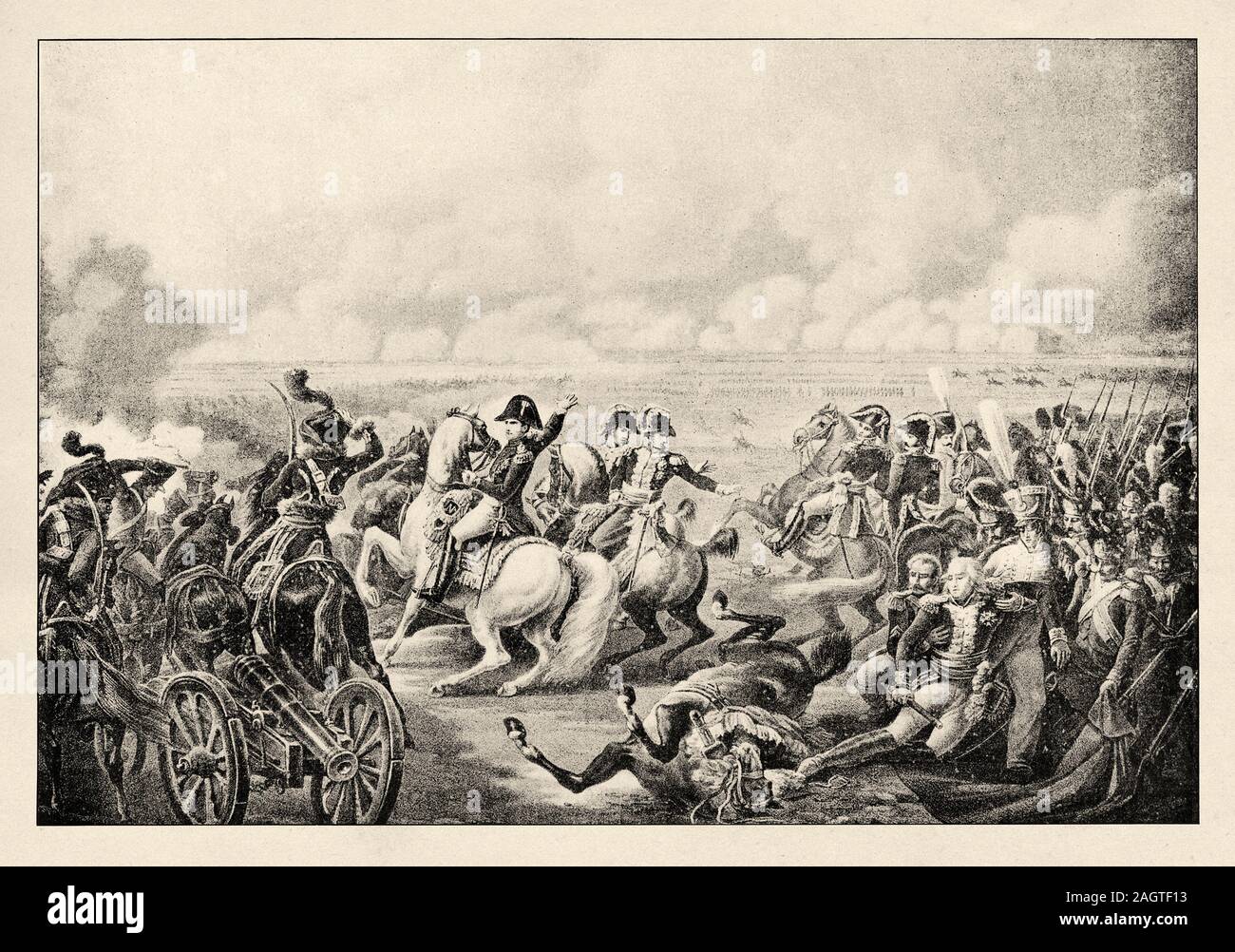 La batalla de Wagram (5 de julio 6, 1809) se enfrentaron a los ejércitos franceses de Napoleón contra el austriaco del archiduque Carlos en la localidad de Wagram. Napoleonic Foto de stock