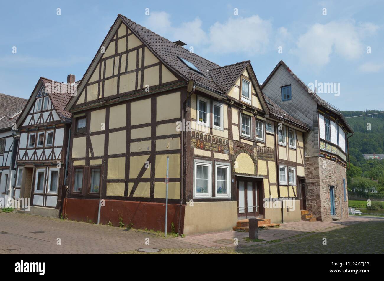Ciudad Munchhausen Bodenwerder, Alemania Foto de stock