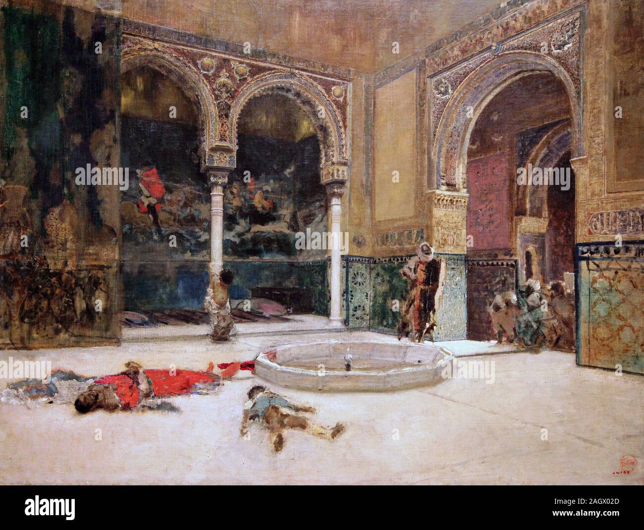 La matanza de los Abencerrajes (1870) por el pintor español Mariano Fortuny  o Marià Fortuny 1838-1878 Fotografía de stock - Alamy