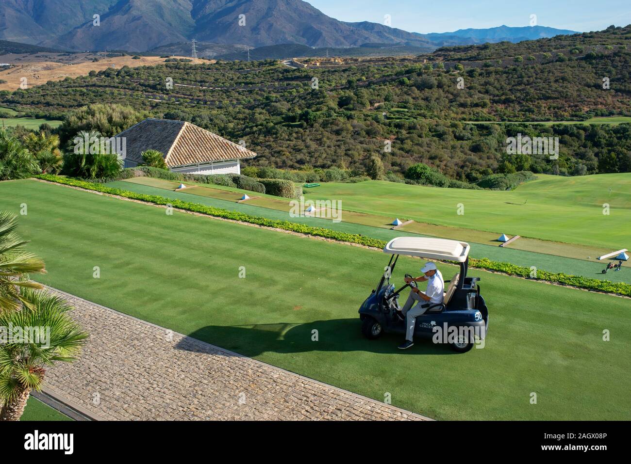 Campo de Golf de Finca Cortesin hotel en Málaga Costa del Sol Andalucía España Foto de stock