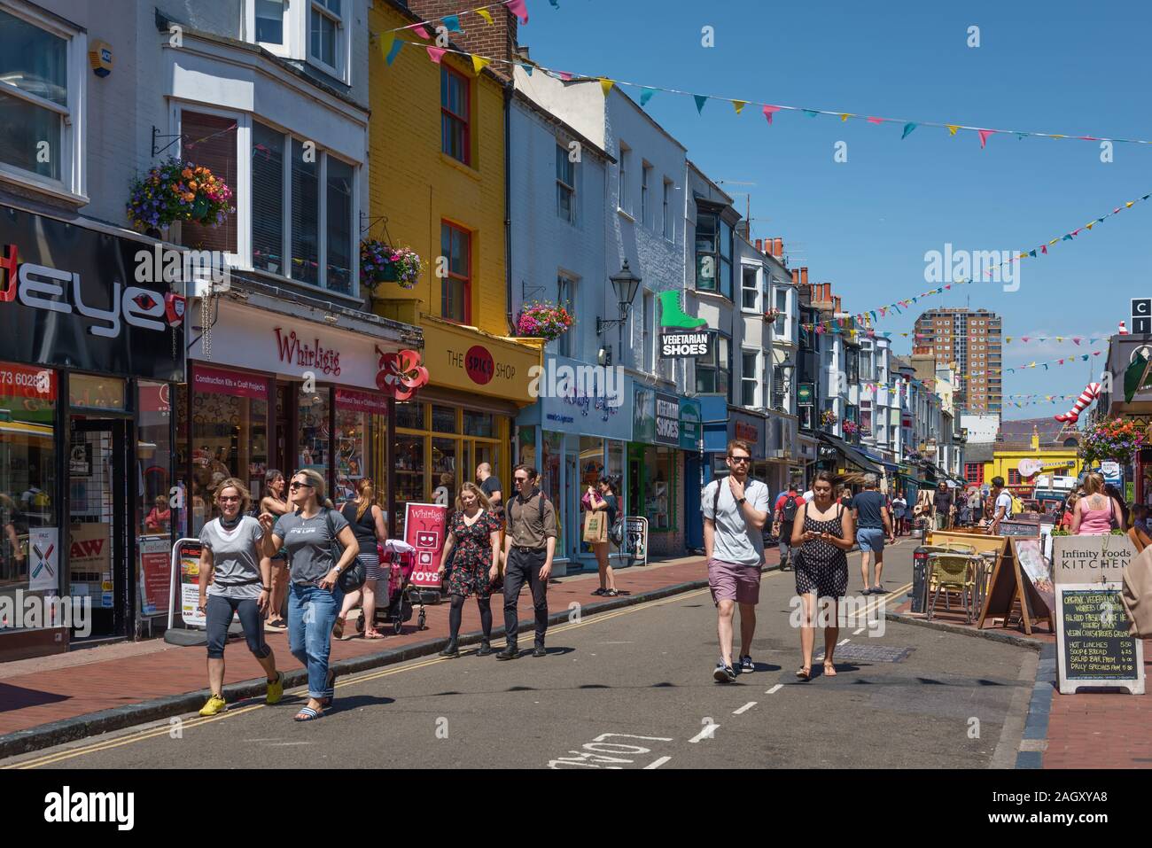 Gardner Street, North Laine, Brighton, REINO UNIDO Foto de stock
