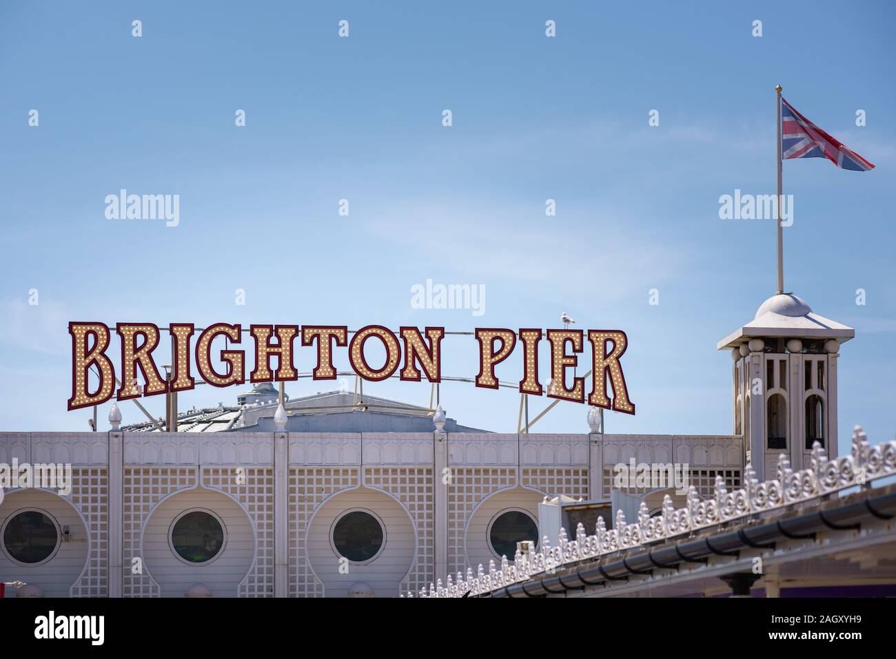 Palace Pier de Brighton, REINO UNIDO Foto de stock