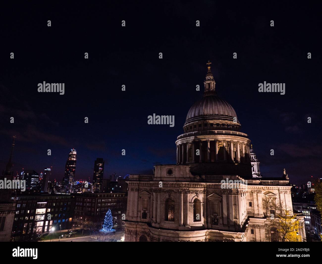 La Catedral de St Paul y el horizonte, la noche, Londres, el paisaje, la ciudad de Londres, Inglaterra, Reino Unido, GB. Foto de stock