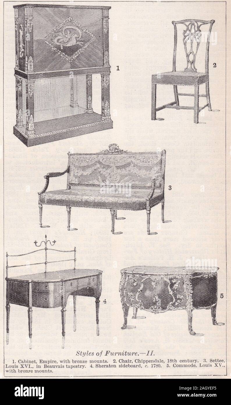 Vintage ilustraciones de Estilos de muebles 1800 - 1900 Fotografía de stock  - Alamy