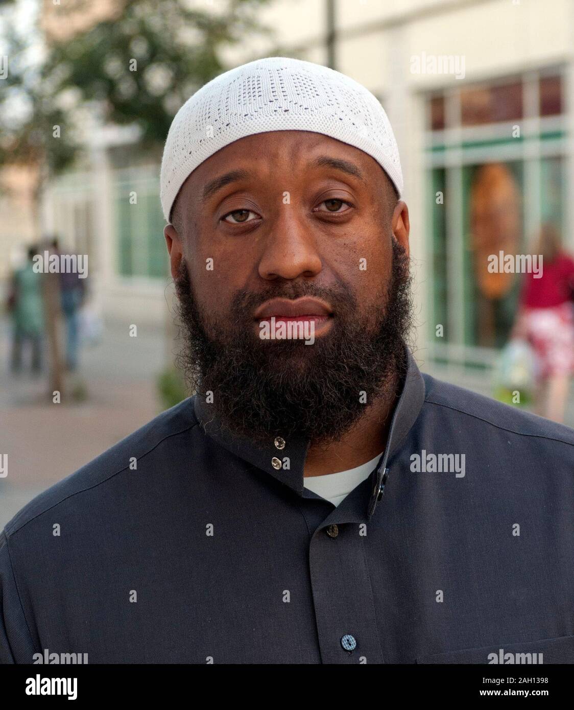 Abu Izzadeen organizador de una protesta para introducir la Sharia (ley islámica), zonas en Walthamstow. Foto de stock