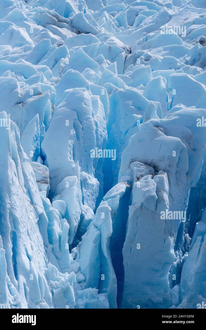 Vista Detalle del Glaciar Grey en el Parque Nacional Torres del Paine, Chile Foto de stock
