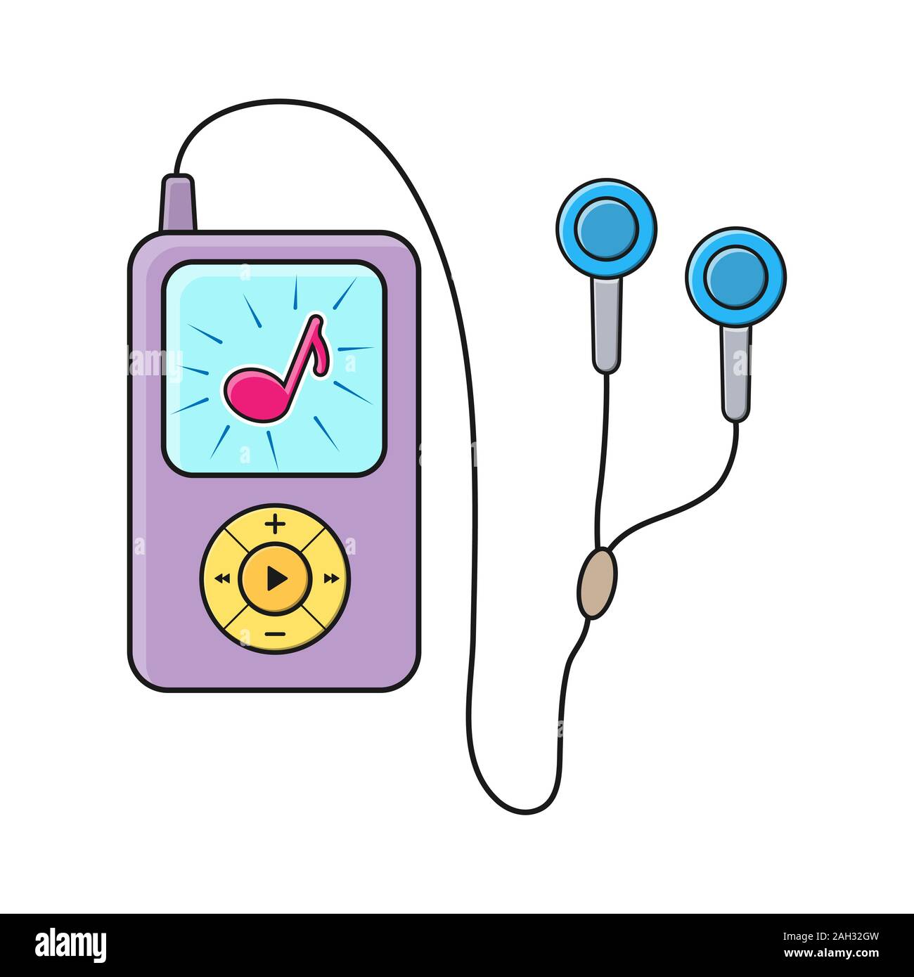 Icono de reproductor multimedia en el estilo de dibujos animados  ilustración vectorial aislado Imagen Vector de stock - Alamy