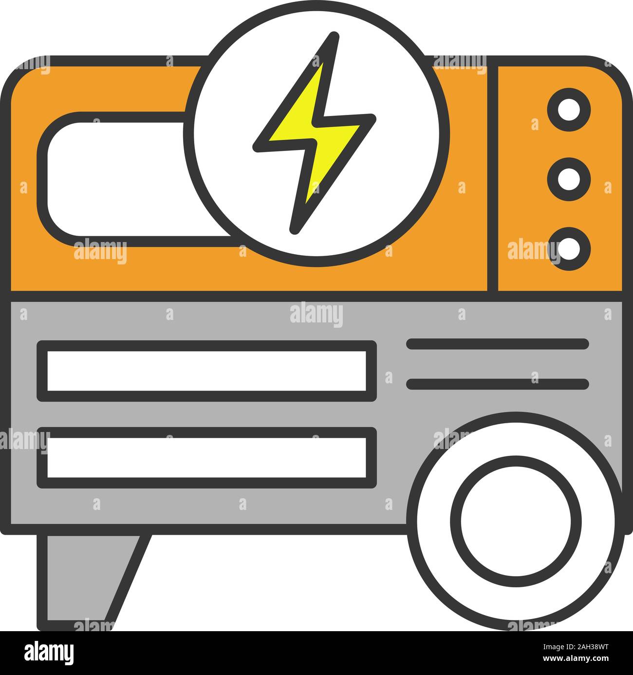 Generador de energía portátil icono en color. Home generador eléctrico.  Ilustración vectorial aislado Imagen Vector de stock - Alamy
