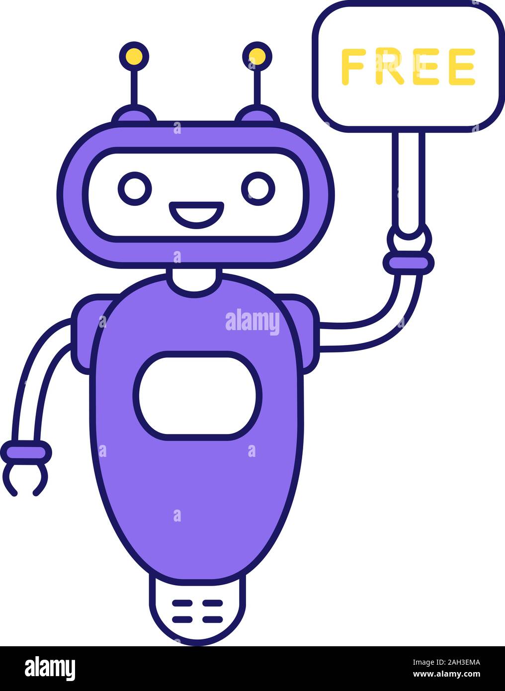Chat gratuito de Asistencia Virtual Robot Bot, elemento de página Web o  Aplicaciones Móviles, el concepto de Inteligencia Artificial Imagen Vector  de stock - Alamy
