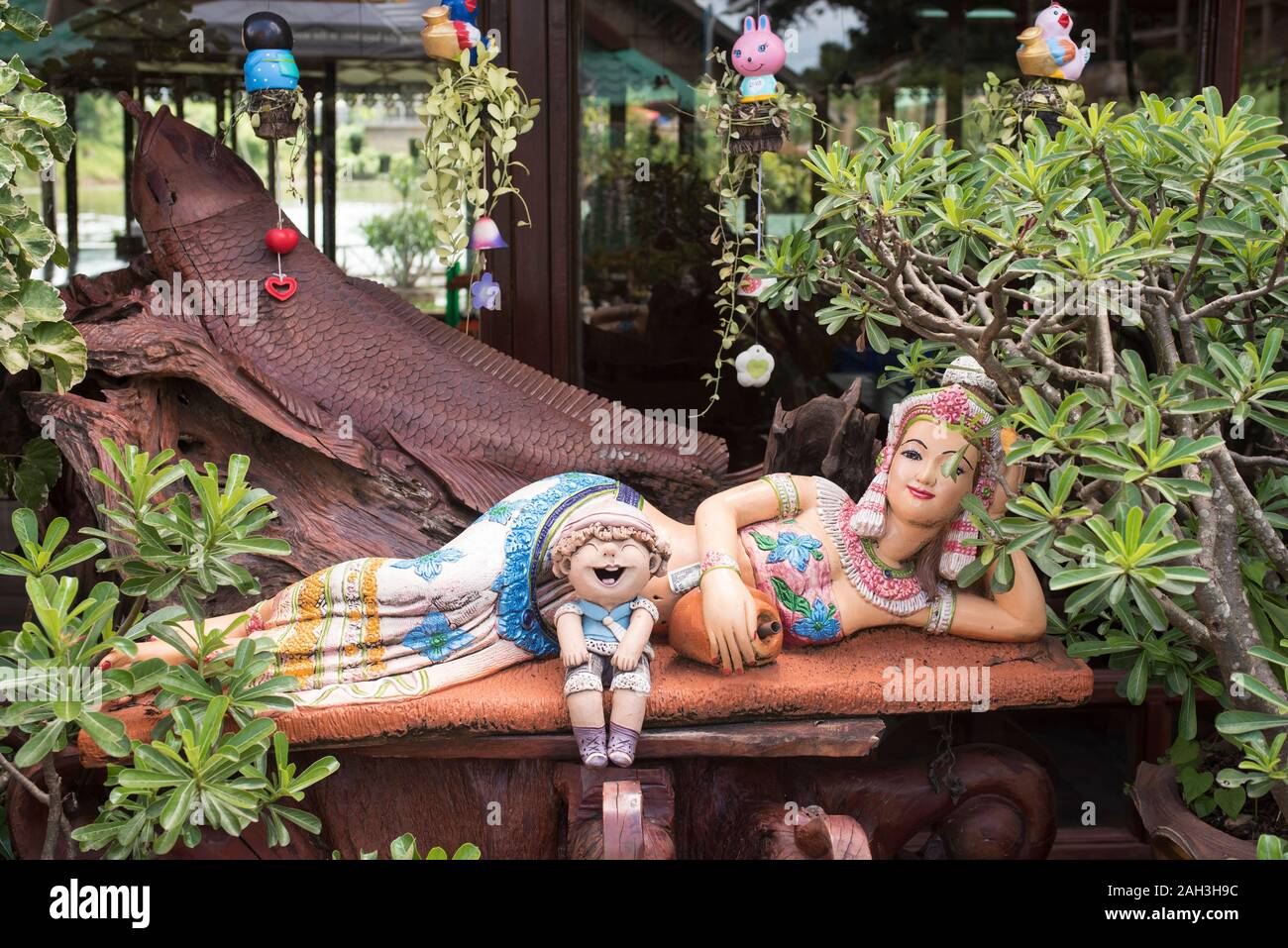 Vientiane, República Democrática Popular Lao, recling dios hindú, Foto de stock