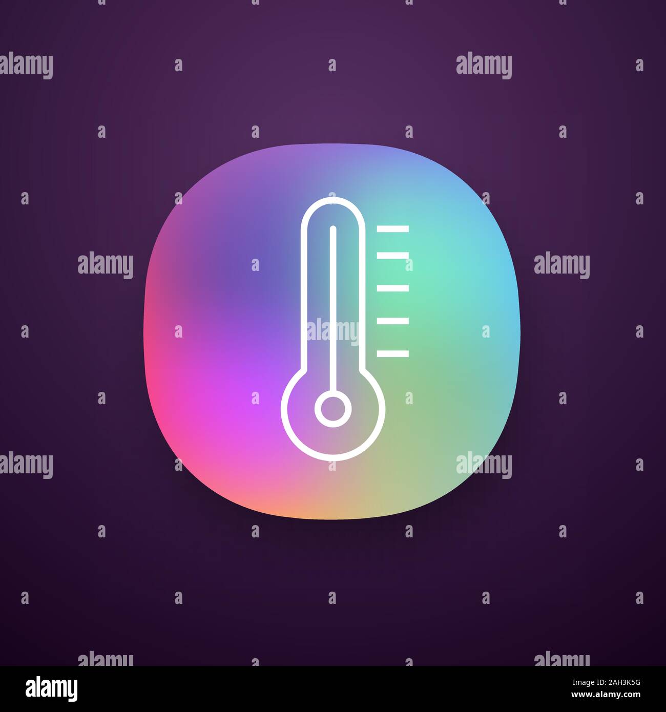 Termómetro icono app. Medición de temperatura del aire. UI/UX de la  interfaz de usuario. Web o aplicación móvil. Vector ilustración aislada  Imagen Vector de stock - Alamy