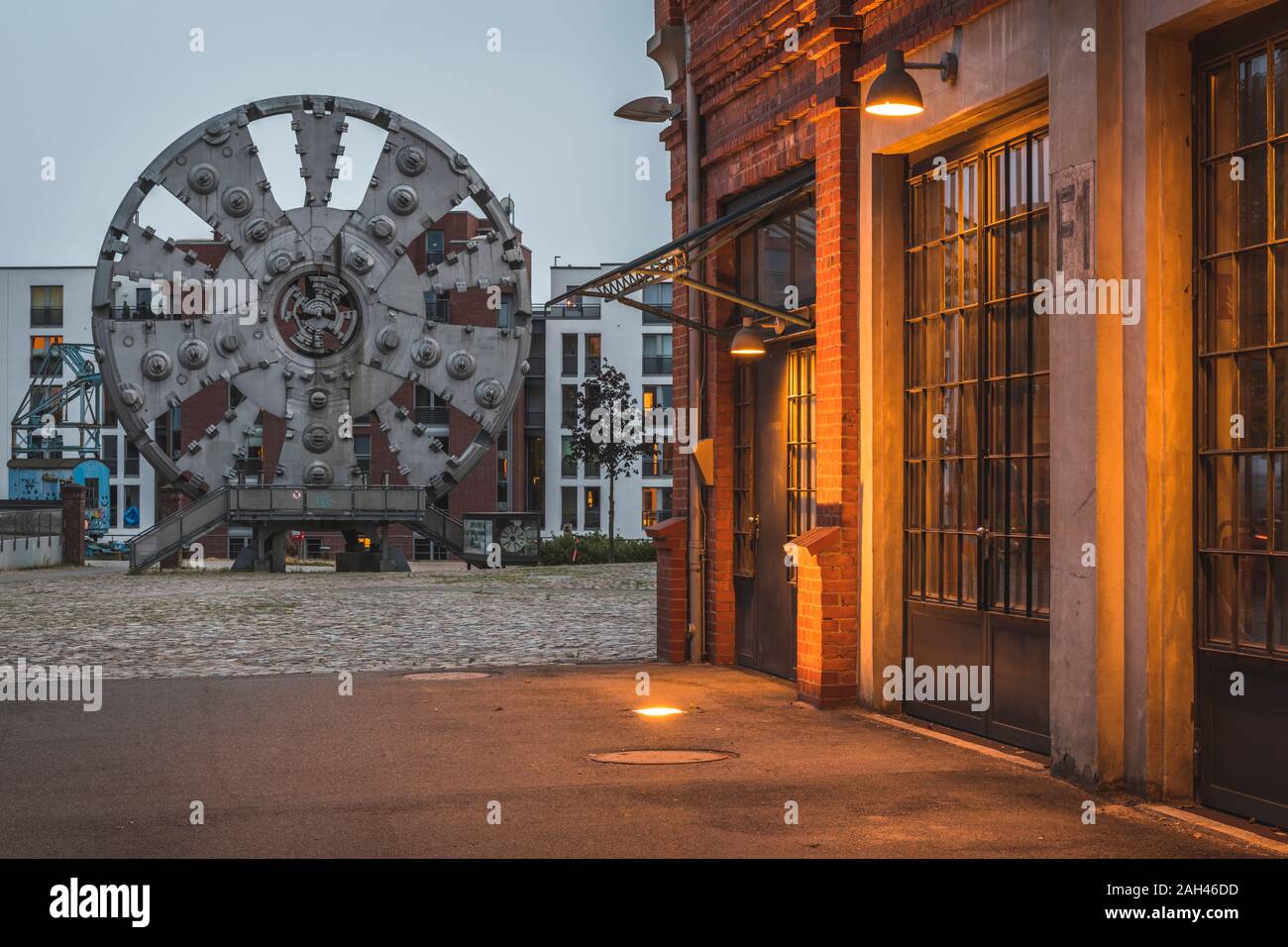 Alemania, Hamburg, Hamburg Barmbek, Museo de obra exterior con tuneladora, TRUDE Foto de stock