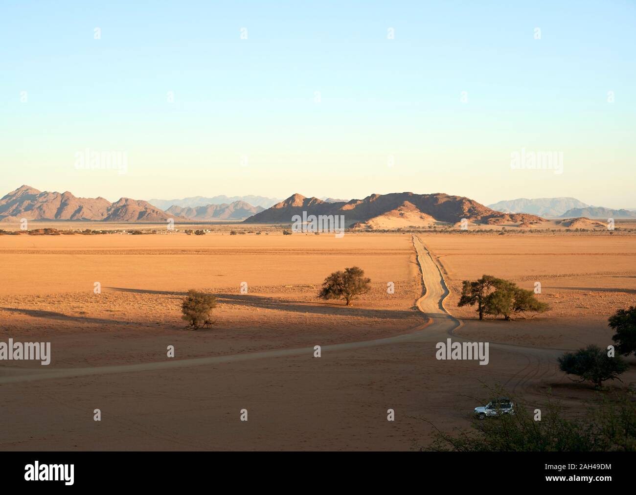 Paisaje desértico, Sossusvlei, Namibia Foto de stock