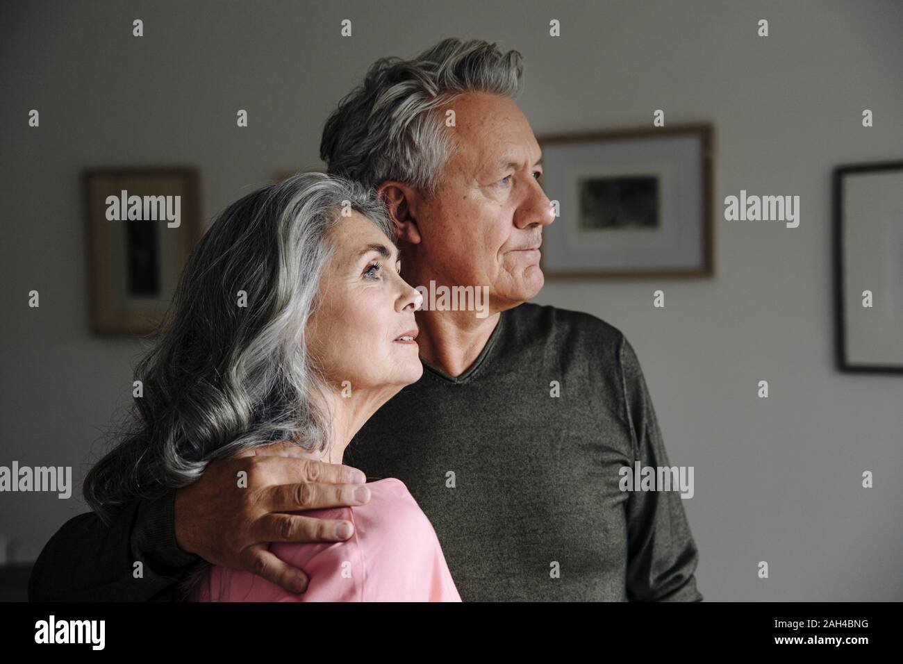 Retrato de una pareja senior en casa Foto de stock