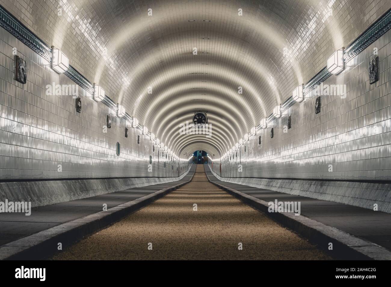 Alemania, Hamburgo, antiguo túnel del Elba Foto de stock