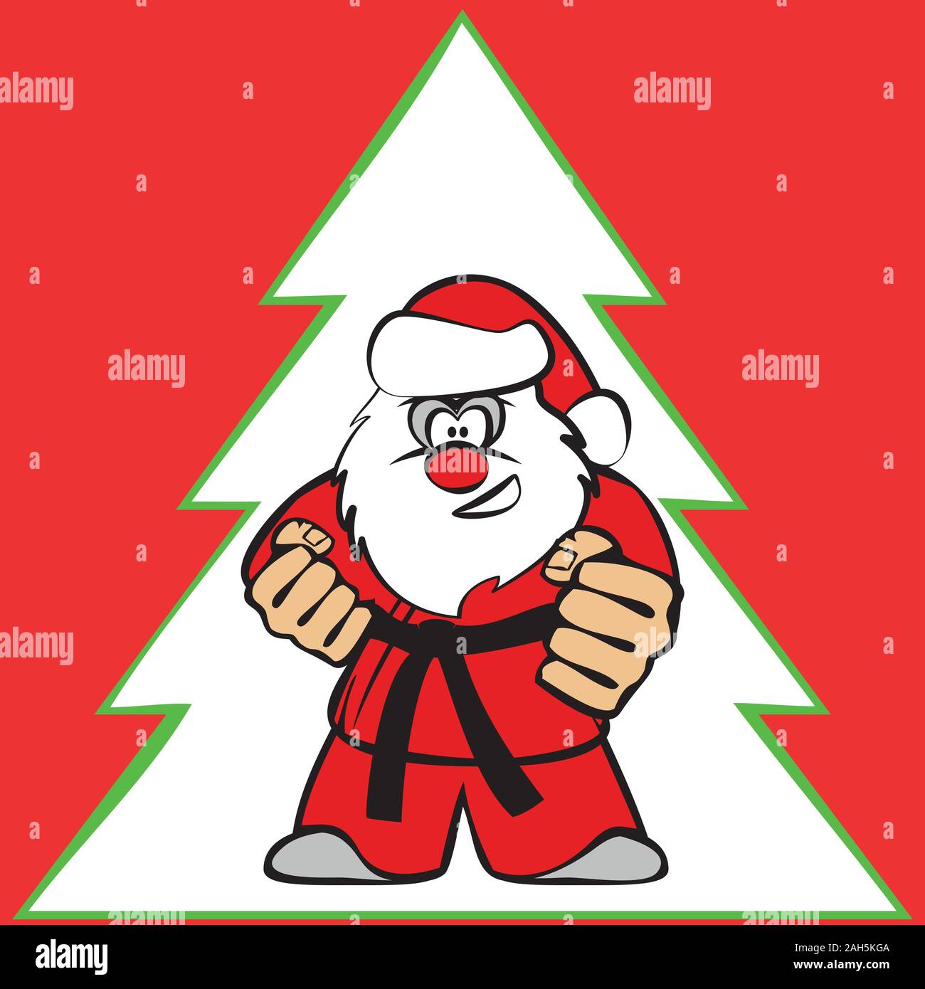 Feliz Navidad y Año Nuevo Karate artes marciales Santa fighter en