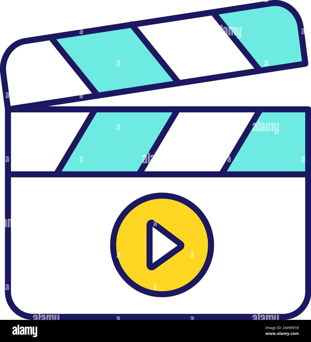 El icono color de filmación. La industria cinematográfica. Clapperboard