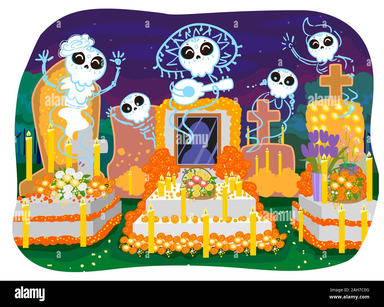 Tumba decorada con flores Imágenes recortadas de stock Alamy