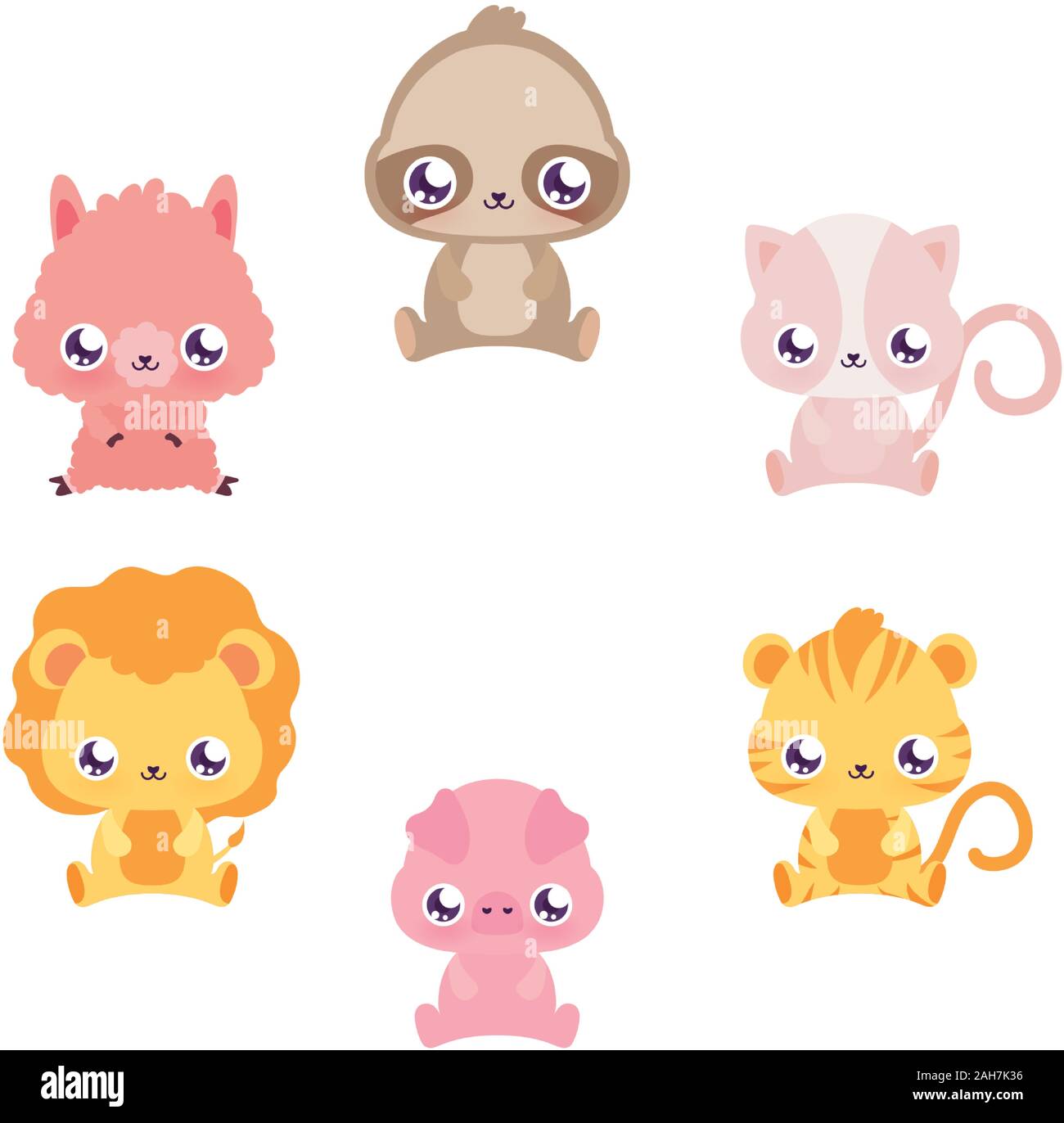 Kawaii Cute dibujos animados diseño, animales zoo life naturaleza de  carácter temático y adorable infancia ilustración vectorial Imagen Vector  de stock - Alamy