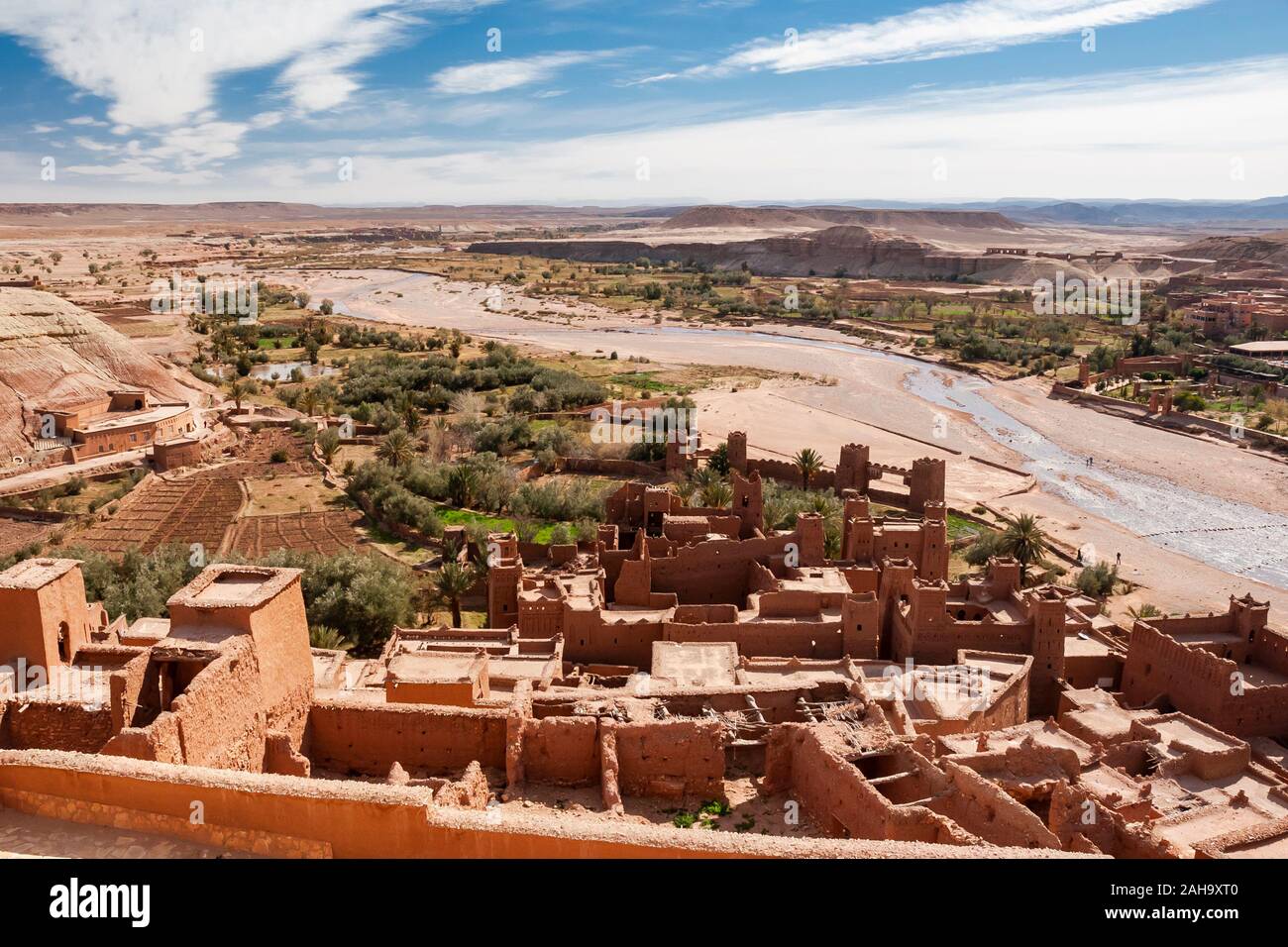 La ciudad fortificada de Aït-Ben-Haddou - Souss-Massa-Drâa - Vista de Ighrem desde el comienzo. Los marroquíes Foto de stock