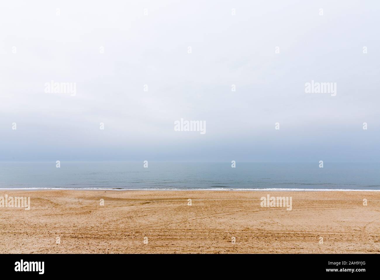 Strand, Meer, Nebel, Wenningstedt, Sylt Foto de stock