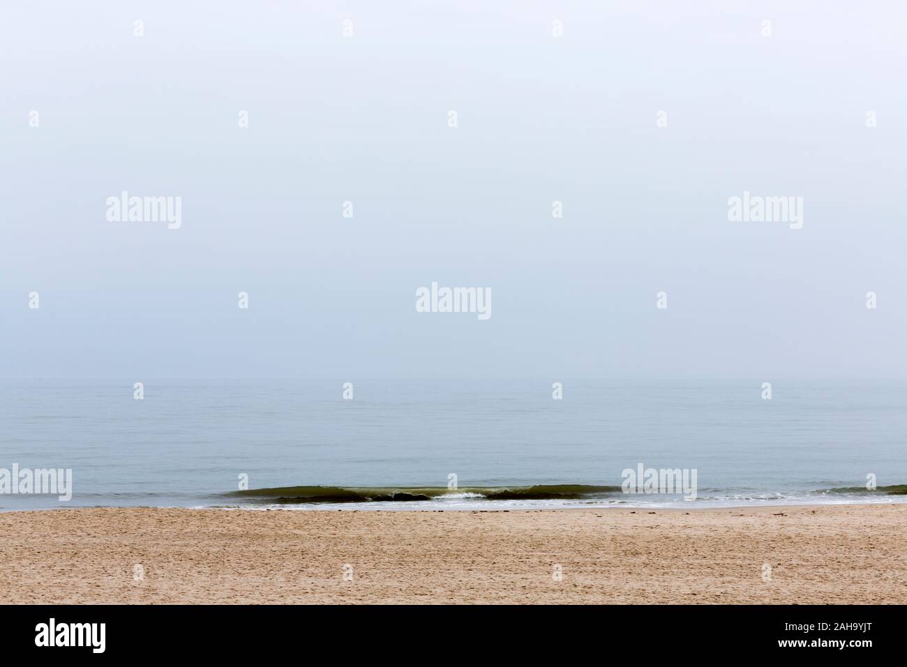 Strand, Meer, Nebel, Wenningstedt, Sylt Foto de stock