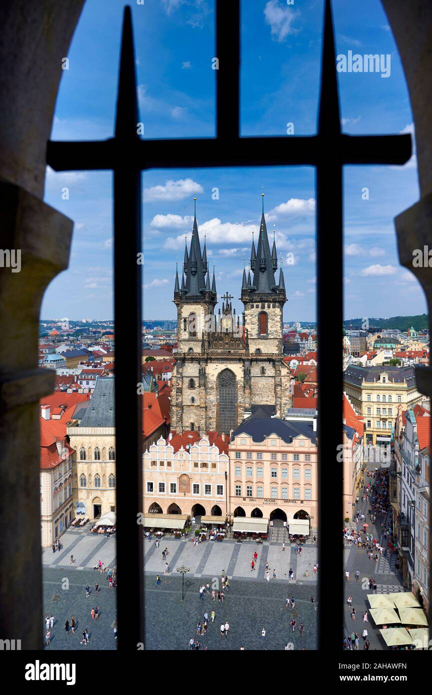 Praga, República Checa. Vista sobre la vieja ciudad Foto de stock