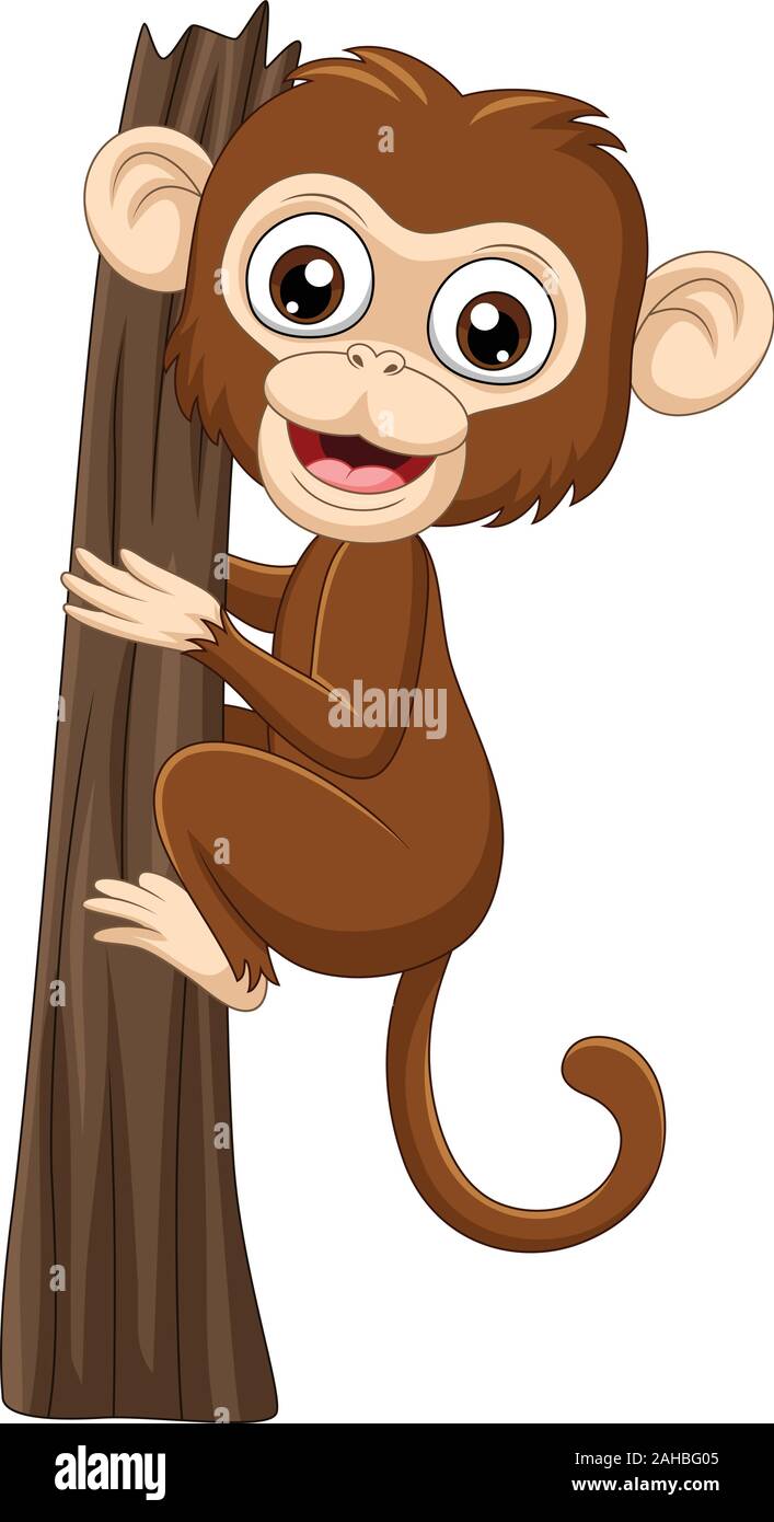 Cartoon Mono Bebe Rama Del Arbol De Escalada Imagen Vector De Stock Alamy