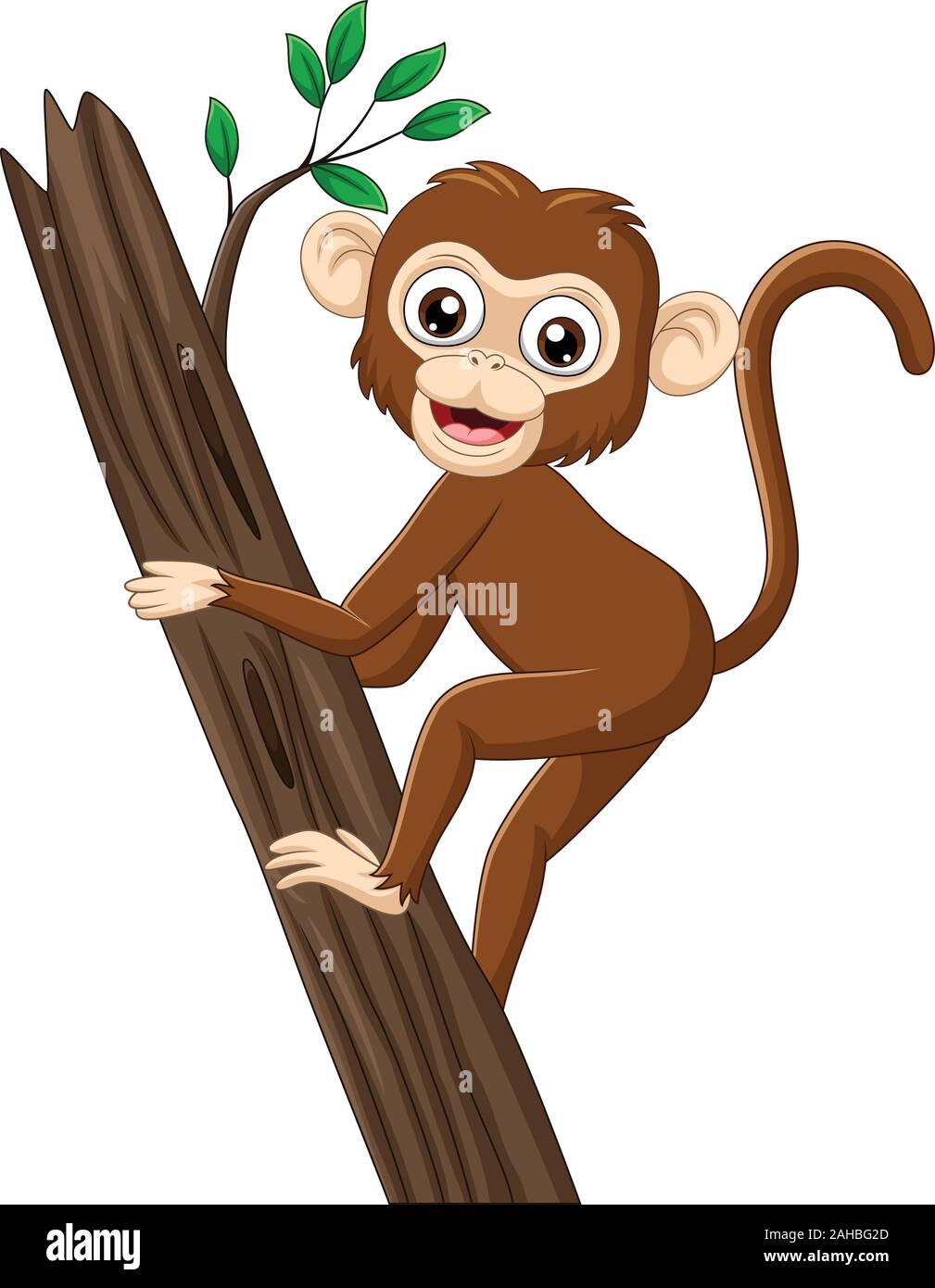 Cartoon Mono Bebe Rama Del Arbol De Escalada Imagen Vector De Stock Alamy