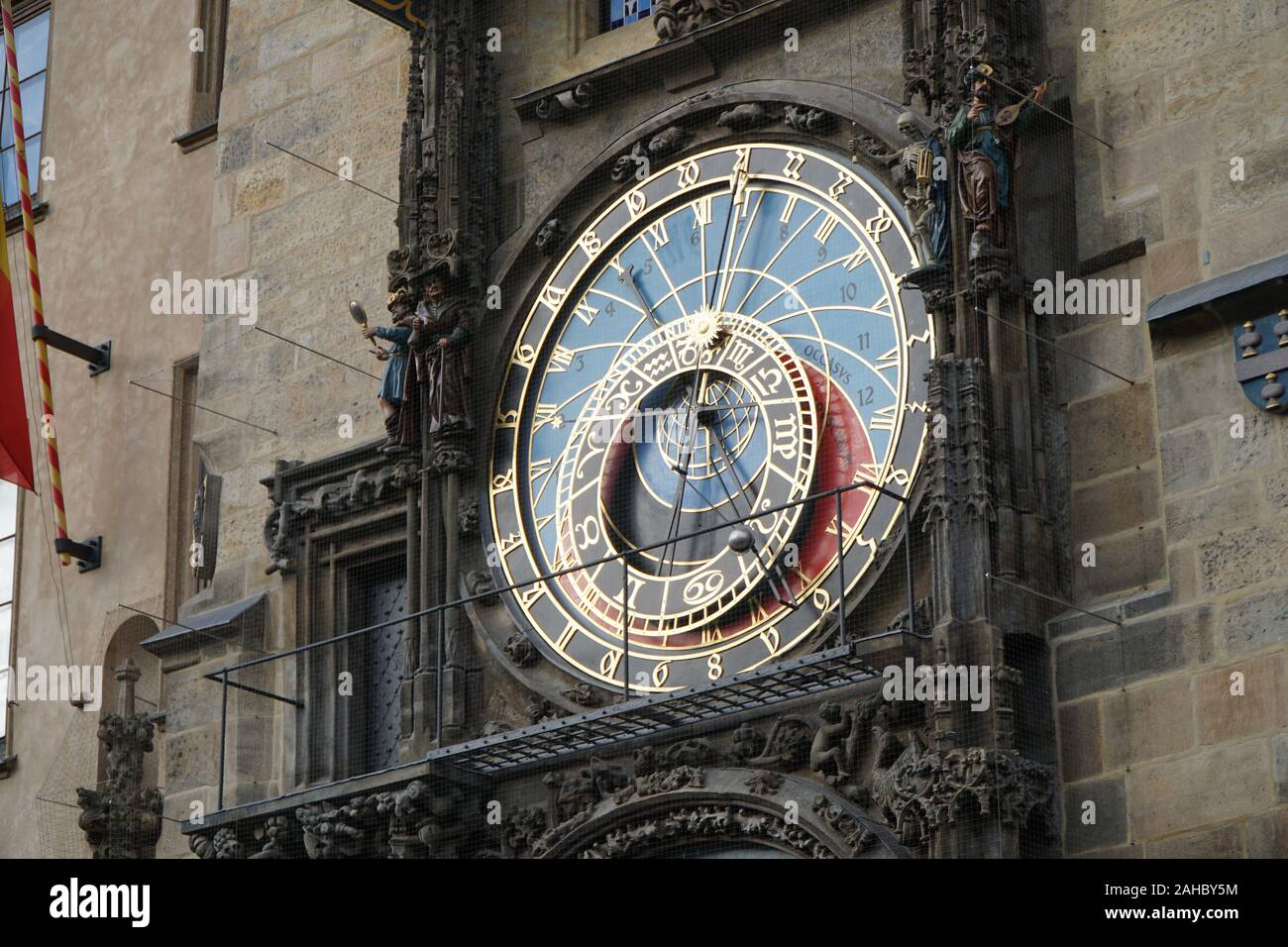 Reloj astronómico de Praga en la Ciudad Vieja Ayuntamiento Foto de stock