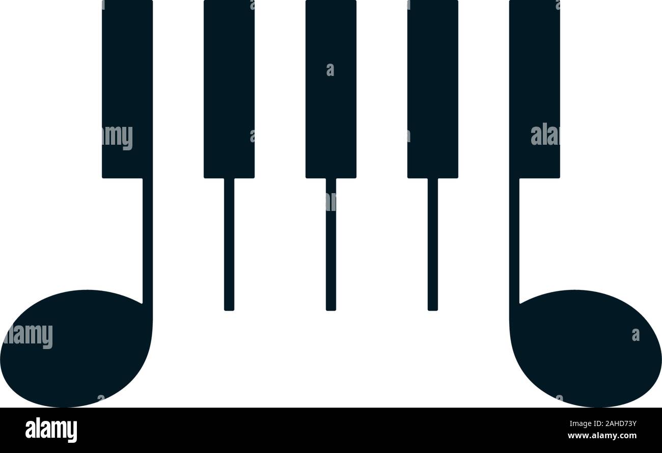 Símbolo en el teclado del piano con notas musicales. Resumen El diseño de  iconos de instrumentos musicales Imagen Vector de stock - Alamy