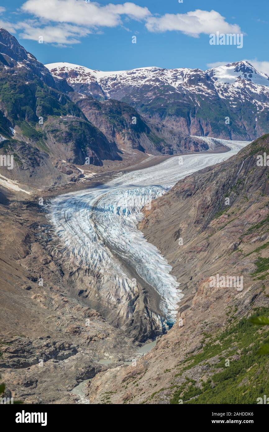 Hocico de Glaciar de salmón en Alaska, la Hyder, Alaska, EE.UU. Foto de stock