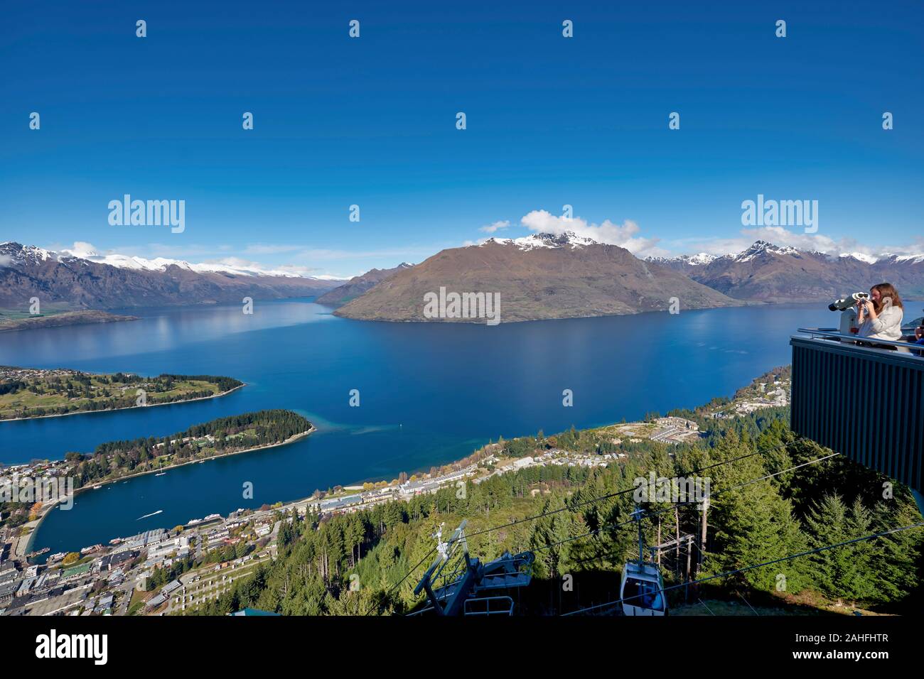 El lago Wakatipu. Queenstown. El sur de la isla. Nueva Zelanda Foto de stock