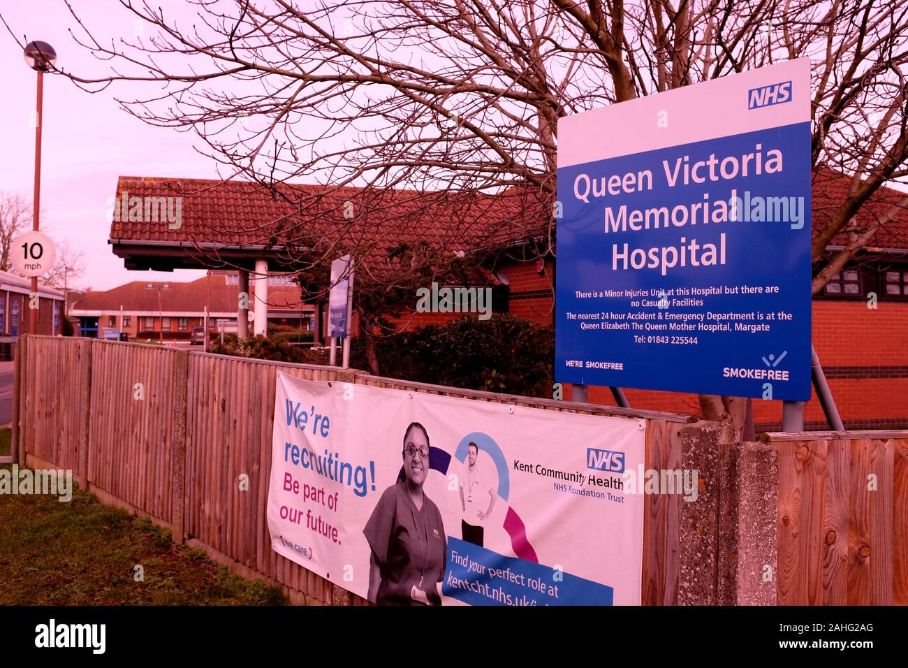 La reina Victoria Memorial Hospital nhs en Herne Bay East Kent uk diciembre 2019 Foto de stock