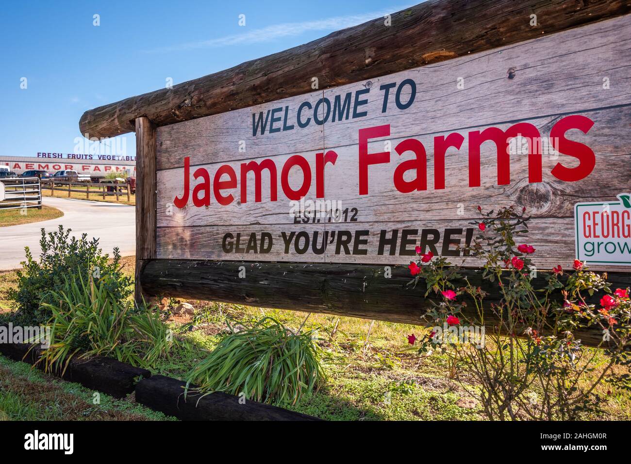 Jaemor Farms, un popular destino para productos frescos a los turistas y lugareños, situada en Alto, Georgia. (Ee.Uu.) Foto de stock