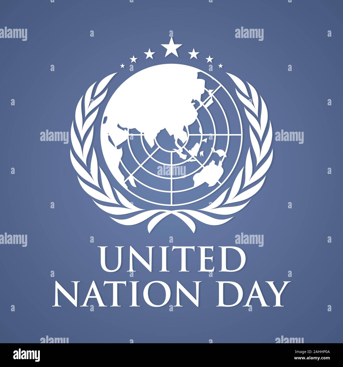 Día de las Naciones Unidas carta antecedentes vectoriales. Día de las Naciones Unidas el texto del banner. Ilustración vectorial EPS.8 EPS.10 Ilustración del Vector