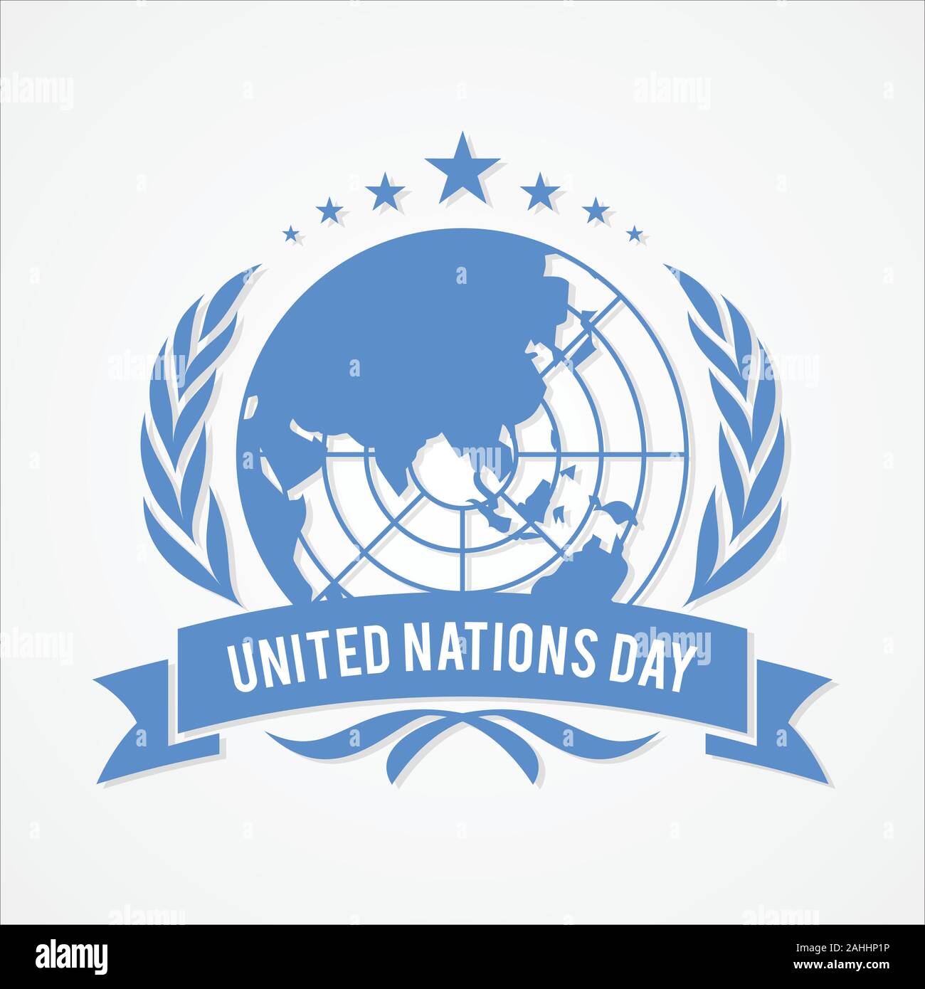 Día de las Naciones Unidas en vectores banner estilo plano. Día de las Naciones Unidas el texto del banner. Ilustración vectorial EPS.8 EPS.10 Ilustración del Vector