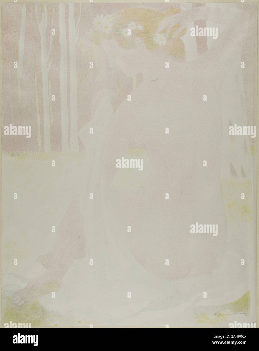 Maurice Denis. Ninfa coronada con Margaritas. 1899. Francia. Litografía en rosa, amarillo y azul en off-papel wove, establecidas en crema tejió papel Foto de stock