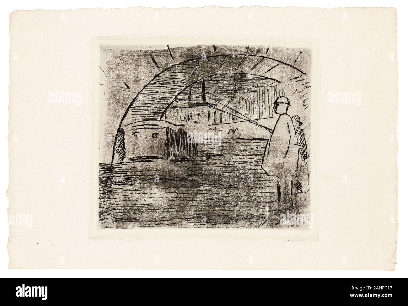 Édouard Manet. El arco del puente. 1874. Francia. Aguafuerte y Aguatinta en negro sobre papel establecido de marfil Foto de stock