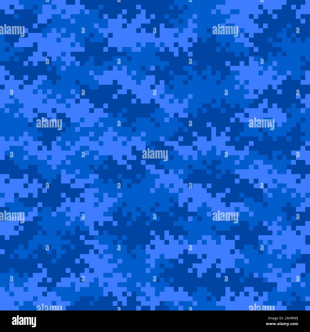 Azul oscuro militar de camuflaje digital pixel perfectamente tileable patrón Foto de stock